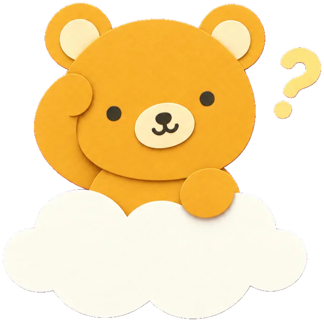 A paper bear scratching its head
